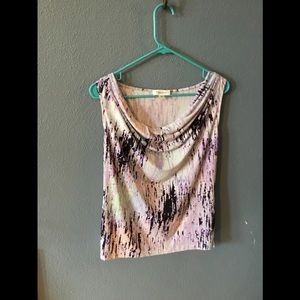 Purple, pink and black business sleeveless top